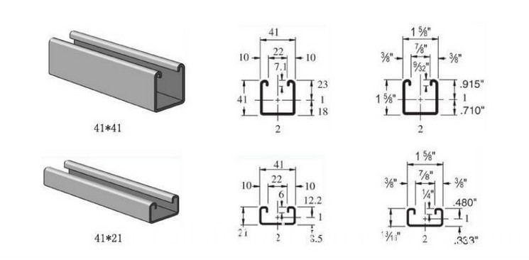 güneş enerjisi kanalı için profil boyutu Slotted Strut Channel Roll Forming Machine